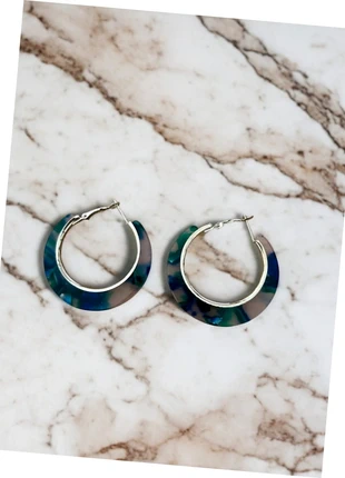 Boucles d'oreilles créoles bleu et vert canard, marca: Boutique privée, estado: Muy bueno, 3,50 €, 4,38 € Protección al comprador incluida