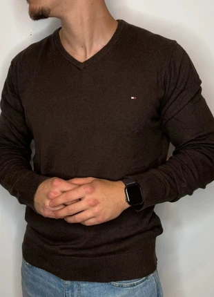 Pull col V Tommy Hilfiger homme marron très bon état taille M cachemire/coton #23, marque: Tommy Hilfiger, état: Très bon état, taille: M, 40,00 €, 42,70 € Protection acheteurs incluse