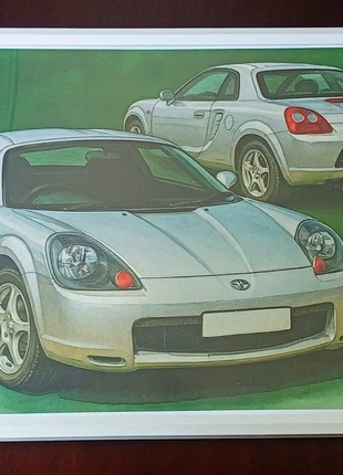 Toyota mr2 zzw30 cuadro ilustración dibujo colección, marque: Toyota, état: Neuf avec étiquette, 16,00 €, 17,50 € Protection acheteurs incluse