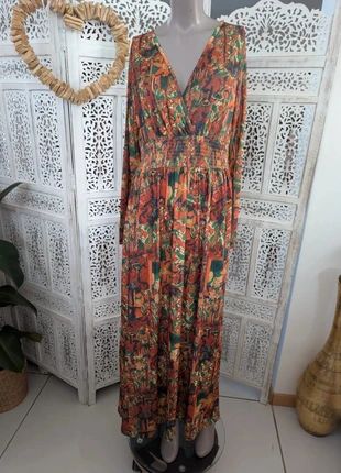 Robe longue Elissa Taille L Imprimé multicolore bohème chic B4, marca: Elissa, estado: Muito bom, tamanho: L / 40 / 12, €22.99, €24.84 inclui Proteção do Comprador Pro