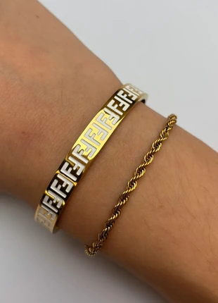 Gold/White Bracelet, marque: Stainless steel, état: Neuf avec étiquette, 12,00 €, 13,30 € Protection acheteurs incluse