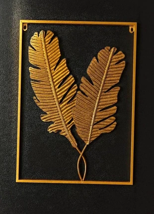 Je vend Se Magnifique Cadre mural doré en métal –2 Feuilles tropicales – 60x40 cm, merk: Art, staat: Heel goed, € 12,00, € 13,30 inclusief Kopersbescherming