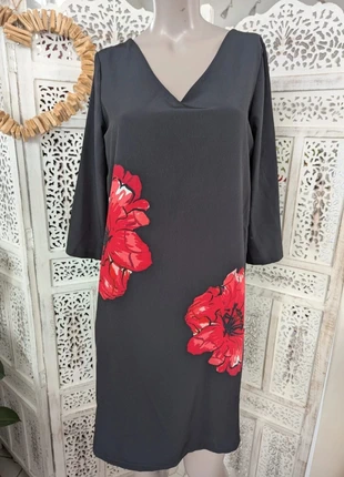 Robe noire à fleurs rouges An'ge Col V Taille XL Dos nu avec nœud tendance B15, marque: An'ge, état: Très bon état, taille: XL / 42 / 14, 29,99 €, 32,19 € Protection acheteurs (Pro) incluse