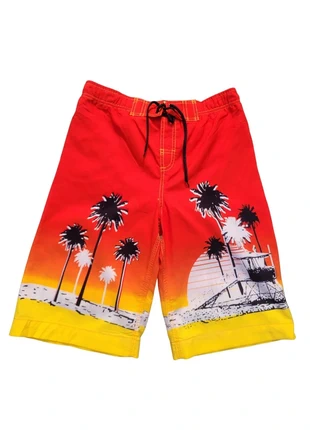 Short de bain Hawaii vintage plamiers rouge jaune S, marque: Vintage Dressing, état: Très bon état, taille: S, 6,00 €, 7,00 € Protection acheteurs incluse