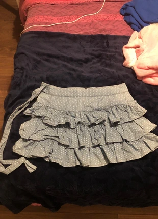 Jupe Bleue à petits pois blancs Naf Naf, brand: Naf Naf, condizioni: Ottime, taglia: XL / IT 46 / EU 42, €7.00, €8.05 include la Protezione acquisti