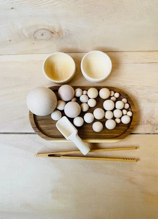 Plateau activité de tri en bois fait main inspiration Montessori, marque: Montessori, état: Neuf avec étiquette, taille: 24-36 mois / 92 cm, 14,50 €, 15,93 € Protection acheteurs (Pro) incluse