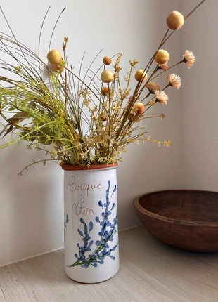 Vase vintage en terre cuite à motif fleuri, marca: Inconnu, estado: Muy bueno, 12,00 €, 13,30 € Protección al comprador incluida