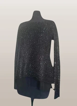 "W.E" pull noir brillant chic avec voile dans le dos T.38, brand: WE, condition: Very good, size: M / 38 / 10, €3.00, €3.85 includes Buyer Protection