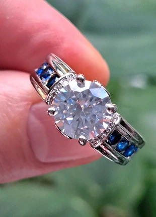 Magnifique 💍 Bague Argent S925 Zircone blanc,bleu brillante femme taille 54, brand: Argent, condition: Very good, size: 17.3 mm Ø, €27.00, €29.05 includes Buyer Protection