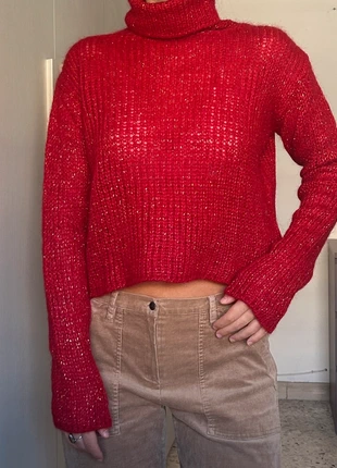 Maglione dolcevita rosso in superkid mohair e lurex vintahe, marque: Vintage Dressing, état: Très bon état, taille: M / 38 / 10, 13,00 €, 14,35 € Protection acheteurs incluse