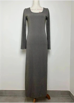 Robe longue moulante grise à manches longues – Taille L (40), marque: Inconnu, état: Très bon état, taille: L / 40 / 12, 12,00 €, 13,30 € Protection acheteurs incluse