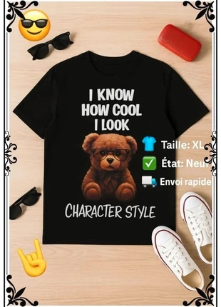 T-shirt imprimé ourson, brand: Eiki, condition: New with tags, size: XL, €19.00, €20.65 includes Buyer Protection