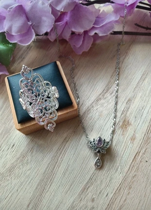 Collar con colgante y anillo de plata de Ley 925, brand: Plata, condizioni: Nuovo con cartellino, €11.00, €12.25 include la Protezione acquisti Pro