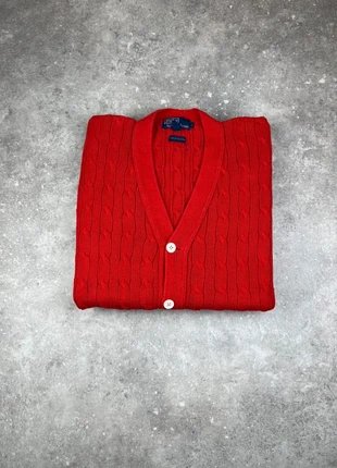 Gilet Cardigan Tressé Torsade Polo Ralph Lauren Taille L Femme Rouge Uni 100% Coton #R38, marke: Ralph Lauren, zustand: Sehr gut, größe: L / 40 / 12, 65,00 €, 68,95 € beinhaltet Vinted-Käuferschutz Pro