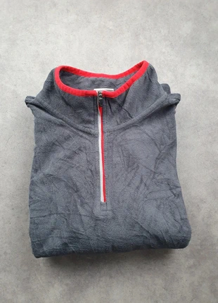 R018 Veste Starter polaire grise homme XL demi-zip col rouge brodé logo manche vintage sportswear, brand: Starter, condition: Very good, size: XL, €13.00, €14.35 includes Buyer Protection Pro