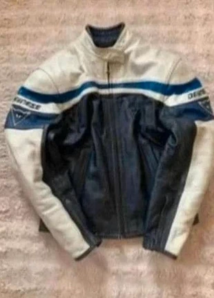 Veste Cuir Dainese Leather Jacket – Noir, Blanc, Bleu – Très Bon État – Taille 46 – Vintage, brand: Dainese, condition: Very good, size: S, €81.22, €85.98 includes Buyer Protection