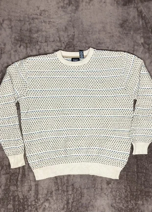 Pull Blanc à motifs Ethnic Vintage, marque: Vintage Dressing, état: Bon état, taille: L, 12,00 €, 13,30 € Protection acheteurs (Pro) incluse