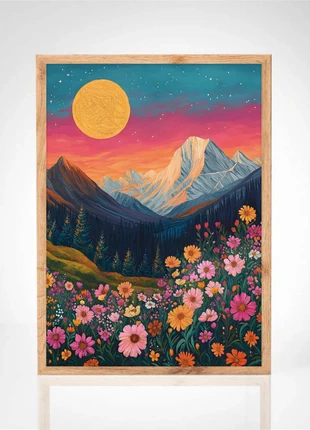 Affiche illustrations "Paysage Enchanté sous la Lune", brand: lamaisondelaffiche, condition: New with tags, €9.90, €11.10 includes Buyer Protection Pro
