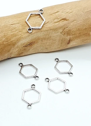 Lot de 5 connecteurs hexagone métal argenté (CO-7), marca: connecteurs, estado: Muito bom, €1.00, €1.75 inclui Proteção do Comprador Pro