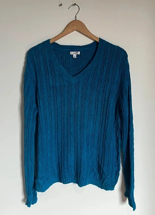 Pull col V en maille Croft&Barrow bleu - L Femme, marque: Vintage Dressing, état: Très bon état, taille: L / 40 / 12, 6,00 €, 7,00 € Protection acheteurs incluse