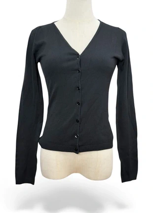 Gilet noir boutonné – Col V – Esisto – Viscose stretch – Taille S, marque: Vintage Dressing, état: Très bon état, taille: S / 36 / 8, 10,00 €, 11,20 € Protection acheteurs (Pro) incluse