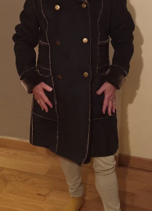 Beau Manteau noir imitation daim et fausse fourrure, brand: Bodyflirt, condition: Very good, size: XL / 42 / 14, €18.00, €19.60 includes Buyer Protection