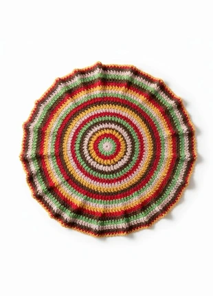 Napperon vintage au crochet multicolore – Centre de table rétro Ø 66 cm, brand: Fait Main, condizioni: Ottime, €8.00, €9.10 include la Protezione acquisti