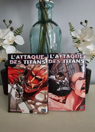 Lot manga L'attaque des titans tome 1 et 2, estado: Novo com etiquetas, €3.90, €4.80 inclui Proteção do Comprador