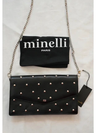 Magnifique Sac Bandoulière Femme En Cuir 100% Minelli- Noir, marque: Minelli, état: Neuf avec étiquette, 65,00 €, 68,95 € Protection acheteurs incluse