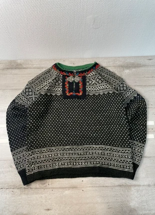 Pull d’hiver norvégien homme vintage 90s taille S/M couleur noir bleu marine à motifs 100% laine, brand: Vintage Dressing, condition: Very good, size: S, €24.99, €26.94 includes Buyer Protection Pro