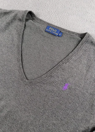 Jersey Ralph Lauren original, en color gris, con cuello en v, para mujer, talla M - elegante, casual, merk: Ralph Lauren, staat: Heel goed, maat: M / 38 / 10, € 40,00, € 42,70 inclusief Kopersbescherming