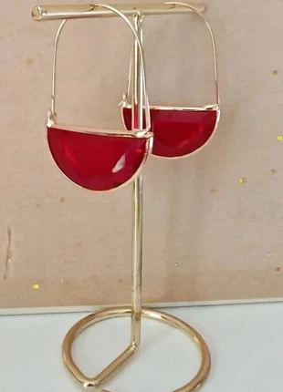 Boucles d'oreilles dorées en laiton et verre rouge éclatant, brand: pep's bijoux, condition: New with tags, €14.90, €16.35 includes Buyer Protection
