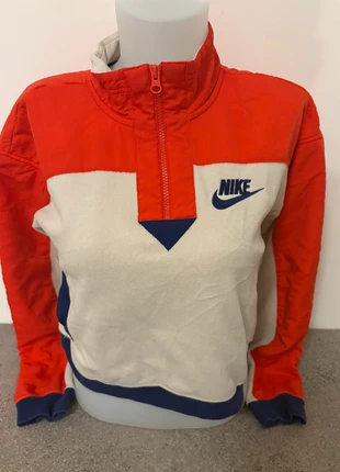 Veste polaire Nike femme vintage tricolore rouge blanc bleu demi-zip – taille XS, brand: Nike, condition: Very good, size: XS / 34 / 6, €25.00, €26.95 includes Buyer Protection