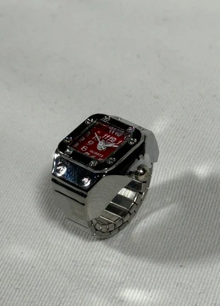 Bague Montre Argent Rouge Style Santos, marque: CHROME, état: Très bon état, taille: Ajustable, 9,00 €, 10,15 € Protection acheteurs incluse