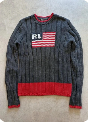Pull en maille vintage Ralph Lauren flag/drapeau américain col rond 100% coton bleu/marine taille L, marca: Ralph Lauren, estado: Muy bueno, tamaño: L / 40 / 12, 59,90 €, 63,60 € Protección al comprador Pro incluida