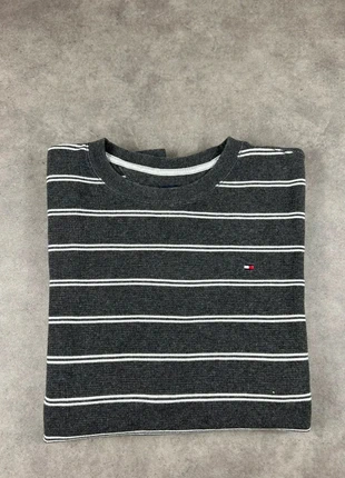 Pull Tommy Hilfiger homme taille XXL – gris foncé à rayures blanches – coton doux à col rond, marque: Tommy Hilfiger, état: Très bon état, taille: XXL, 26,50 €, 28,53 € Protection acheteurs incluse