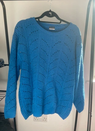 Blue Knitted Jumper - Open Stitch Chevron Pattern, brand: beloved, condition: Very good, size: XL / 14, £2.00, £2.80 includes Buyer Protection