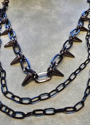 Gunmetal triple layered spiked trousers chains, brand: Spellware, condition: New without tags, size: Adjustable, £8.95, £10.10 includes Buyer Protection Pro