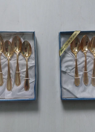 Lot de 11 Cuillères en Or dorées à l'or fin 24 carats, marque: ORO, état: Très bon état, 20,00 €, 21,70 € Protection acheteurs incluse