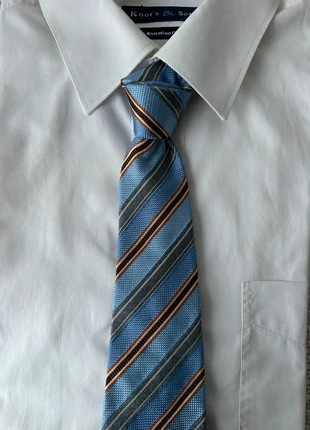 Cravate rayée bleu clair & gris – Harrison, marque: Vintage Dressing, état: Très bon état, 10,00 €, 11,20 € Protection acheteurs incluse