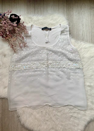 Top crop gasa con lentejuelas, marque: Atmosphere, état: Très bon état, taille: XS / 34 / 6, 4,00 €, 4,90 € Protection acheteurs incluse