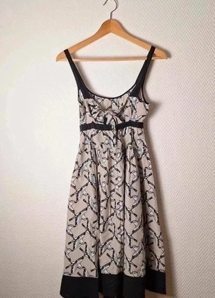 Robe à bretelles coton Maje motifs oiseaux taille S couleur gris clair et noir, brand: Maje, condition: Very good, size: S / 36 / 8, €35.00, €37.45 includes Buyer Protection