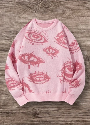 Pull Vintage Roses Yeux Gothiques Taille L - Grunge 90s Y2K Knit Streetwear Retro Oversize, marque: y2k, état: Très bon état, taille: L / 40 / 12, 54,99 €, 58,44 € Protection acheteurs (Pro) incluse