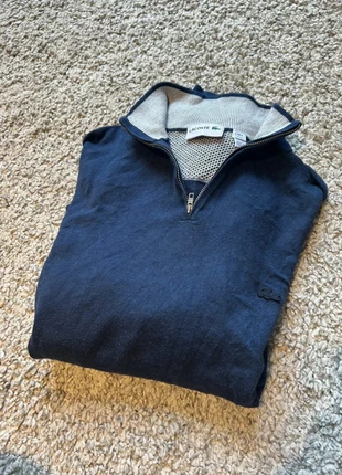 Pull Lacoste bleu marine col zippé XL FR6 logo crocodile vintage chic, marca: Lacoste, estado: Muy bueno, tamaño: XL, 34,99 €, 37,44 € Protección al comprador incluida