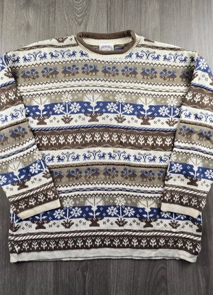 Pull vintage jacquard homme | Motifs nordiques | Style rétro 90s, brand: Vintage Dressing, condition: Very good, size: M, €24.90, €26.85 includes Buyer Protection Pro