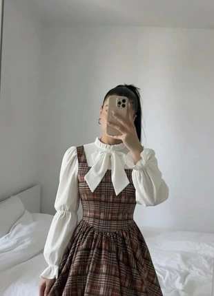 Superbe Robe Chasuble à Carreaux | Style Preppy / Dark Academia, marque: Cambridge Collection, état: Très bon état, taille: S / 36 / 8, 35,00 €, 37,45 € Protection acheteurs (Pro) incluse