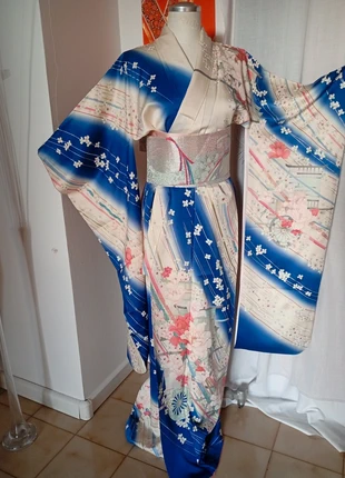 Kimono Furisode autentico giapponese antico in seta, merk: Kimono, staat: Heel goed, maat: Overige, € 79,00, € 83,65 inclusief Kopersbescherming Pro