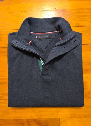 Pull Tommy Hilfiger - 1/4 Zip Half Zip - Col camionneur - Marine - Taille L, brand: Tommy Hilfiger, condizioni: Ottime, taglia: L, €34.99, €37.44 include la Protezione acquisti