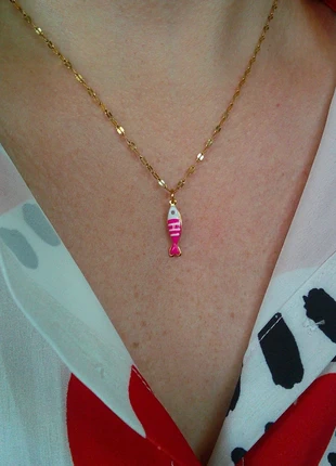 Petit poisson rose fuchsia 🌟 aquatique 🌟 collier acier inoxydable réglable ajustable doré, marke: acier inoxydable, zustand: Sehr gut, 8,00 €, 9,10 € beinhaltet Vinted-Käuferschutz Pro