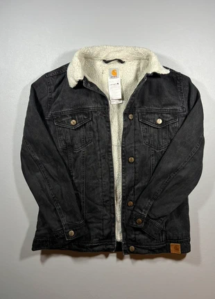 Veste en jean Carhartt rework intérieur fourré moumoute noir - Taille M, marque: Carhartt, état: Très bon état, taille: M, 42,00 €, 44,80 € Protection acheteurs incluse